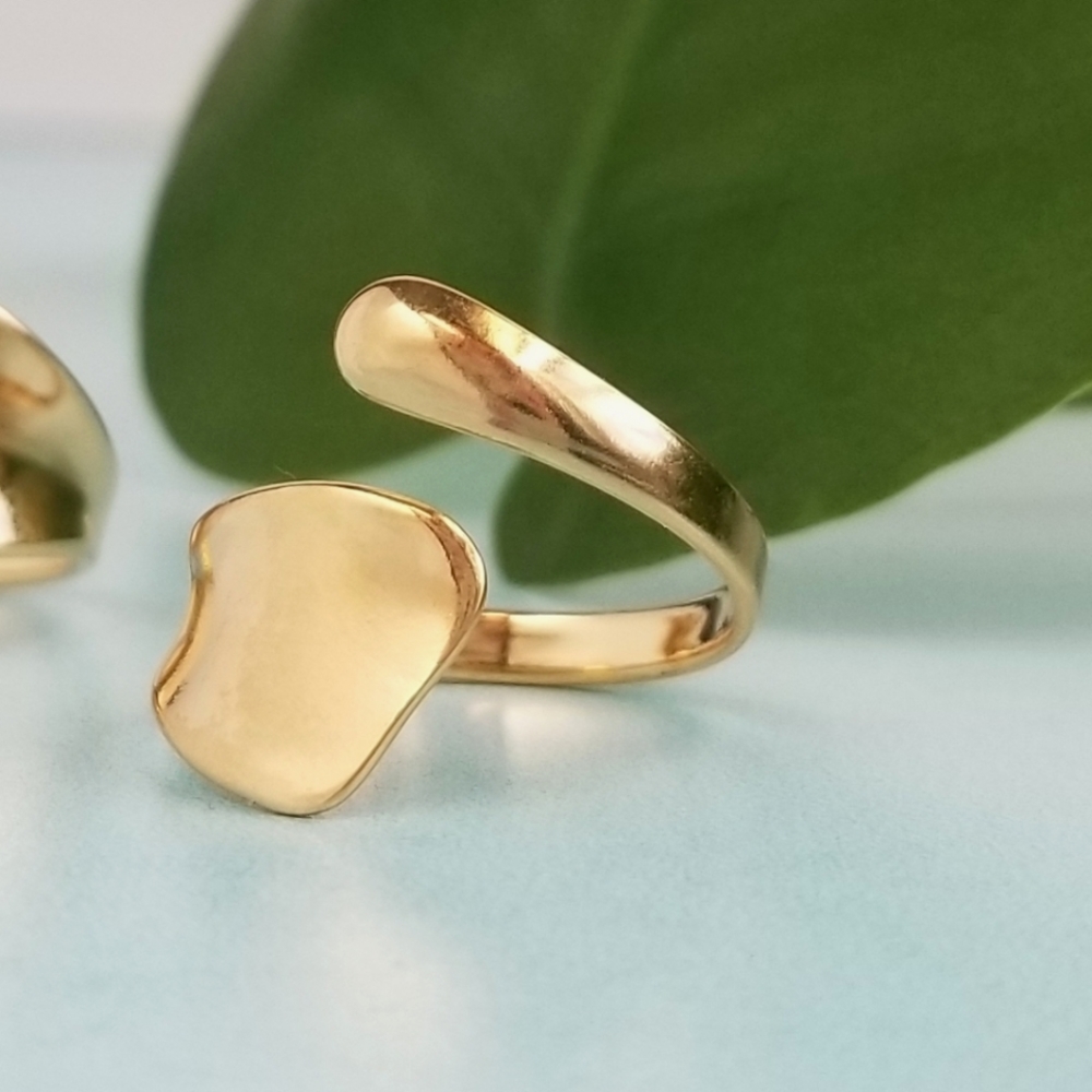 18K Gold/Steel Ring, Adjustable